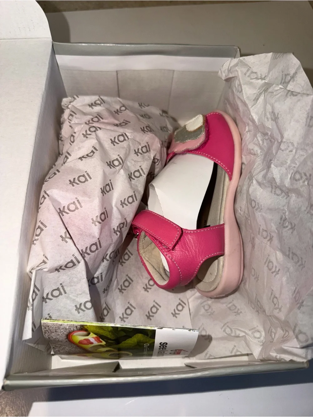 See Kai Run Hot Pink and White Floral Applique Toddler Sandals